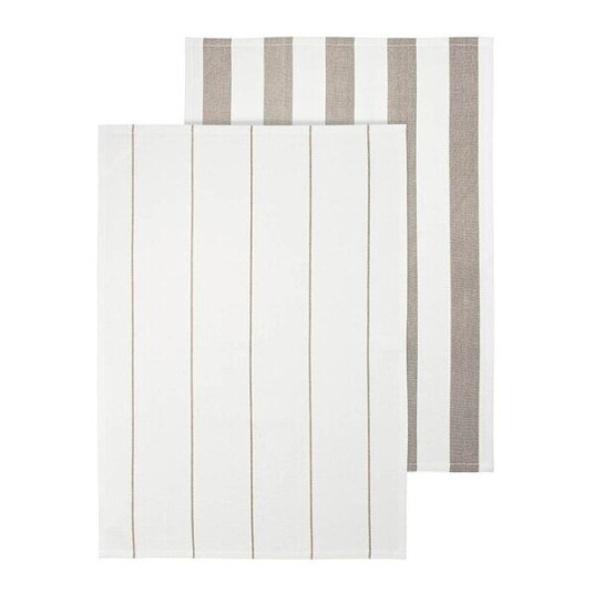 Blomus Taulo kjøkkenhåndkle 70x50 cm 2 stk hvit/beige stripet Blomus Taulo kjøkkenhåndkle 70x50 cm 2 stk hvit/beige stripet