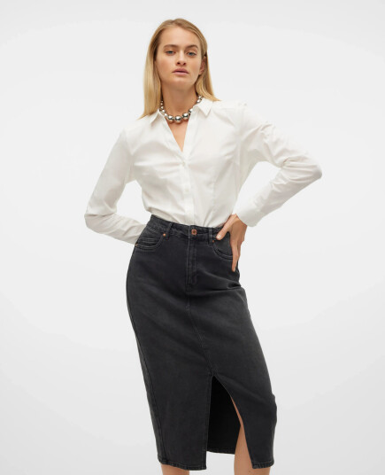 Vero Moda Vmlady L/S G-String Shirt Wvn New Noos - White - L