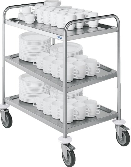 VEGA Serveringsvogn Serve med 3 hyller. str L; 103x53x94.5 cm (BxDxH); Sølvfarge