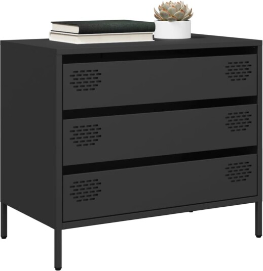 Skjenk svart 68x39x58,5 cm kaldvalset stål 8721102930492