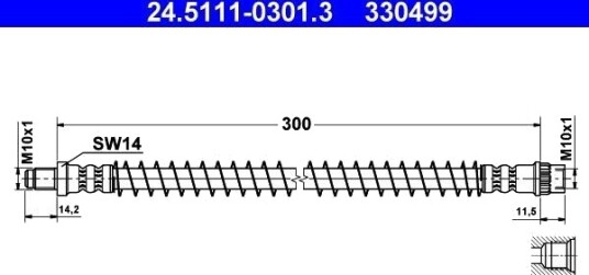 ATE 24.5111 0301.3 Bremseslange ATE 24.5111 0301.3 Bremseslange