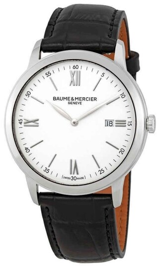 Baume & Mercier Herreklokke M0A10414 Classima Hvit/Lær Ø42 mm