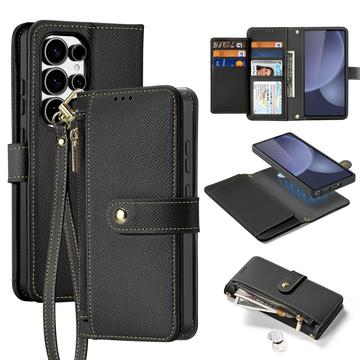 Dux Ducis Samsung Galaxy S25 Ultra Lawa lommebokveske i lær med magnetisk deksel   svart