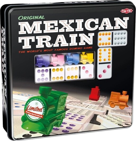 Tactic Mexican Train Klassisk Barnespill i Metallboks for 2-8 Spillere