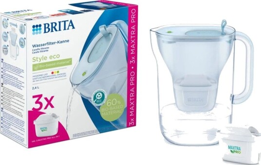 Brita Style Eco Alt-i-n Vannfilterkanne - Inkl. 3 Maxtra Pro Filter - Blå