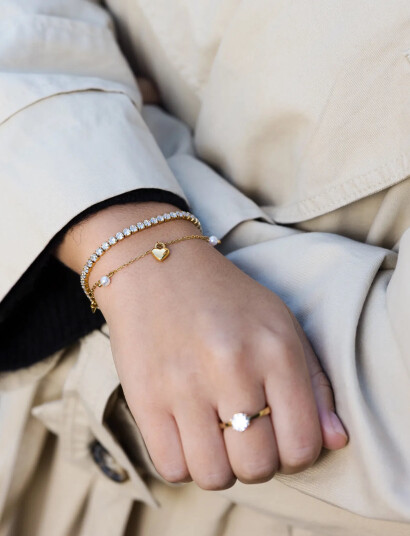 By Jolima Heart Locker Mix Bracelet - Gold - ONE SIZE