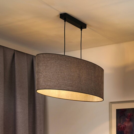 Euluna hengelampe Celine cappuccino chenillestoff 80 cm