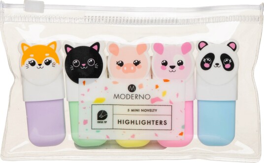 Whsmith Highlighter 5 pk Dyremotiv