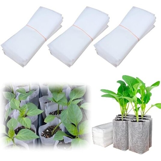 300 stk. planteposer i ikke-vevd materiale, biologisk nedbrytbare planteposer, planteposer i stoff, planteposer for barnehage til hjem, hage, drivhus for tomater, blomster, planter a