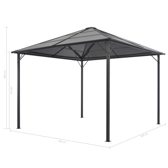 vidaXL Paviljong med tak aluminium 3x3 m svart vidaXL Paviljong med tak aluminium 3x3 m svart