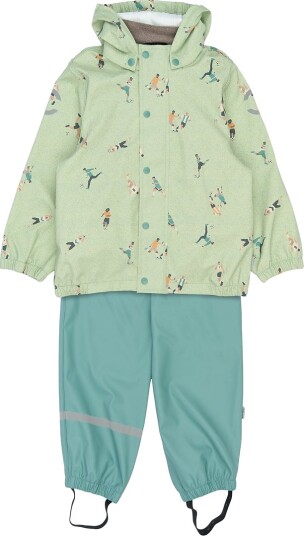 Mikk line Pu Rain Set Aop W. Susp/104 Green 134