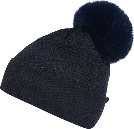 MP 97502 Chunky Oslo Hue M. Fake Fur Kvast Navy 807 51-53 cm MP 97502 Chunky Oslo Hue M. Fake Fur Kvast Navy 807 51-53 cm