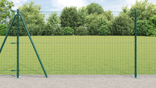 Euro Gjerde med 7 Flenset Stolper 1,2x10 m Galvanisert Stål