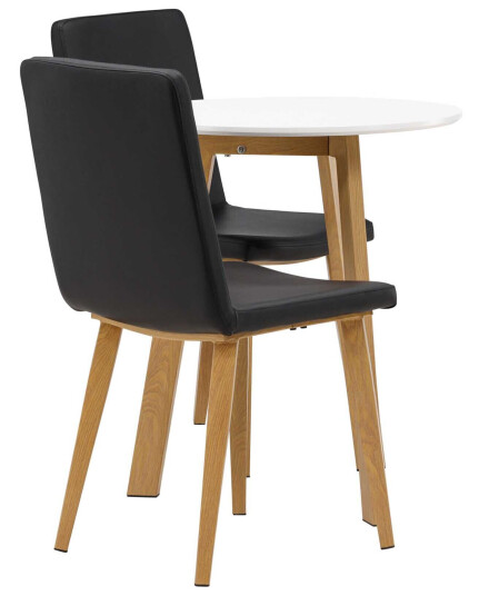 Venture Design Leonora & Today spisegruppe Svart/hvit 2 stoler & bord 65 cm