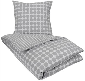 Borg Living Dobbeldyne sengesett - 200x220 cm - 100% bomull - Circle grey - Borg Living