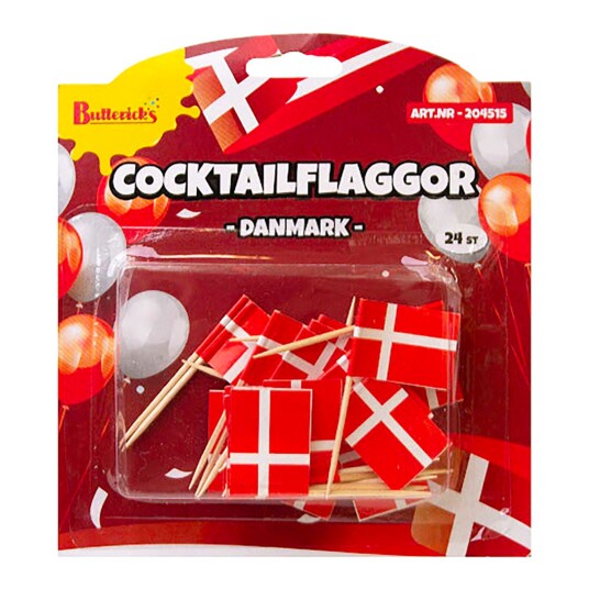 Buttericks Leco AB Cocktailflagg Danmark - 24-pakning