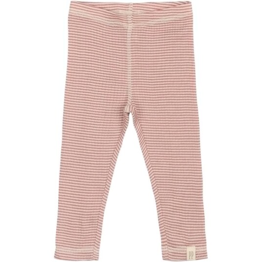 Petit Piao Nostalgic Rose/Dark Off White PPDante Leggings Merino Ull Striped 86