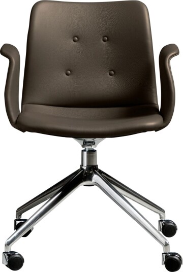 Sibast Furniture Bent Hansen Primum 4 stjerners Spisestol med Sving og Hjul Polert stål/Zenso 3 230