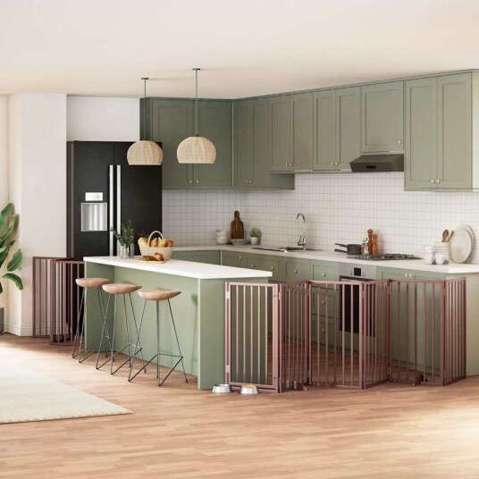 Vidaxl Hundeport Sammenleggbar 15 Paneler Brun 750 cm Poppeltre