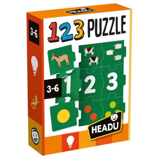 Headu 123 Puslespill 27 Brikker 3+Ã¥r LÃ¦ring av Tall