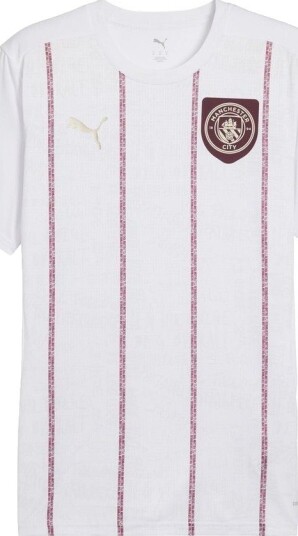 Manchester City Trenings T Skjorte Pre Match PUMA White/Mørk jaspis Barn størrelse 140 cm