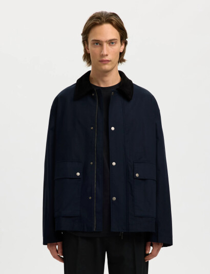 Selected Slhkyle Cotton Jkt Noos Navy L Selected Slhkyle Cotton Jkt Noos Navy L