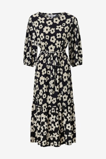 Bubbleroom Kjole Structure Flounce Midi DresSvart