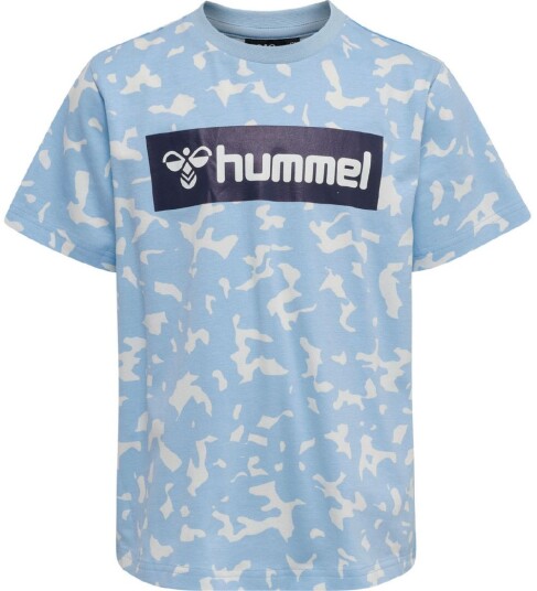 Hummel T skjorte hmlCarter Luftig Blue 6 år 116 T skjorte Blå Flerfarget Hvit