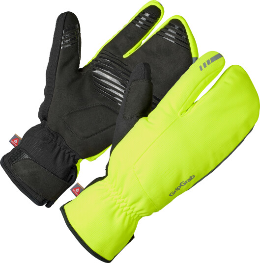 Gripgrab Nordic 2 Windproof Deep Winter Lobster Gloves Yellow Hi Vis XXL