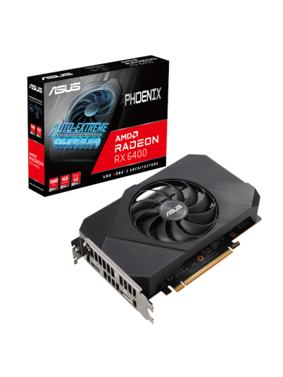 ASUS Radeon RX 6400 Phoenix 4GB GDDR6 - 4GB GDDR6 RAM - Grafikkort