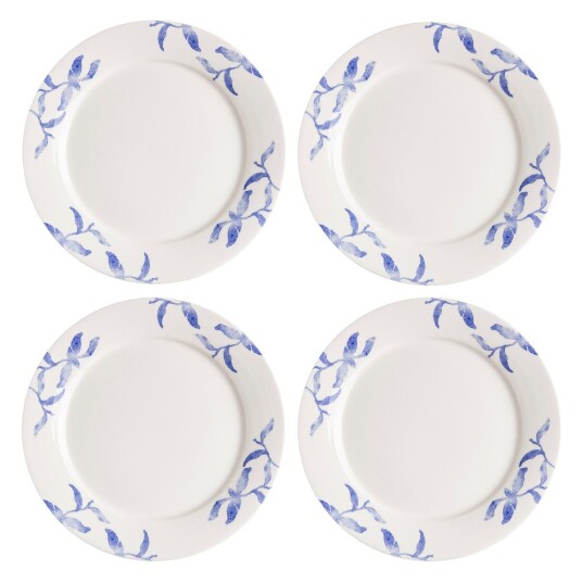 Scandi Living Havspil tallerken 28 cm 4-stk. blå-hvit
