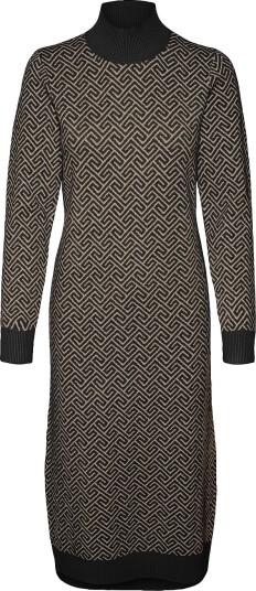 Vero Moda - Kjole vmAria Art LS High-neck Calf Dress - Svart