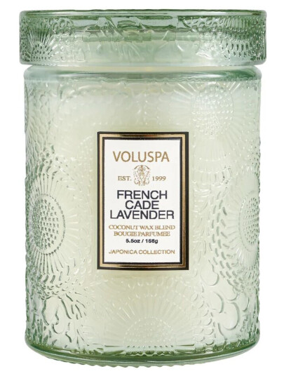 Voluspa Japonica duftlys i glassboks 50 timmar French Cade & Lavender
