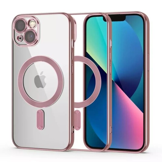 Tech-Protect iPhone 13 Tech-Protect MagShine Deksel - MagSafe Kompatibel - Gjennomsiktig / Rose Gold