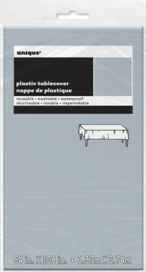 Sølvfarget Duk i Tynn Plast 1,37 x 2,74 m 