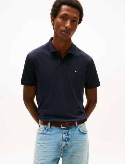 Tommy Hilfiger Liquid Cotton Essential Reg Polo - Navy - XXL