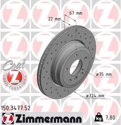 ZIMMERMANN 150.3477.52 Bremseskive