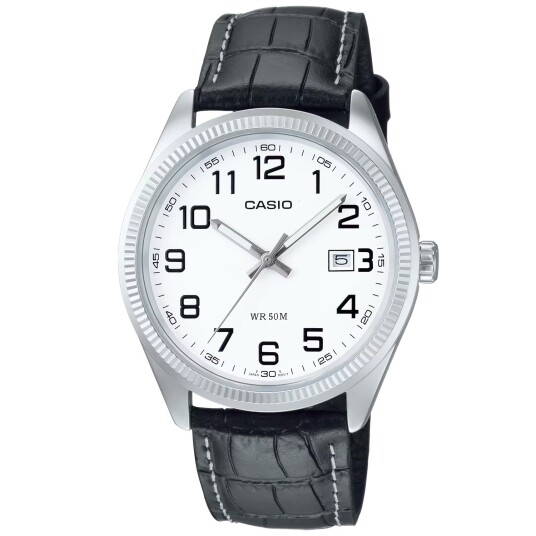 Casio Herreklokke MTP 1302PL 7BVEF Collection Hvit/Lær Ø38.5 mm Casio Herreklokke MTP 1302PL 7BVEF Collection Hvit/Lær Ø38.5 mm