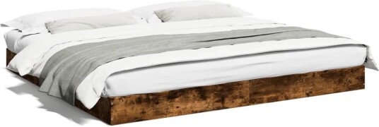 Sengeramme røkt eik 200x200 cm konstruert tre 8721102598586