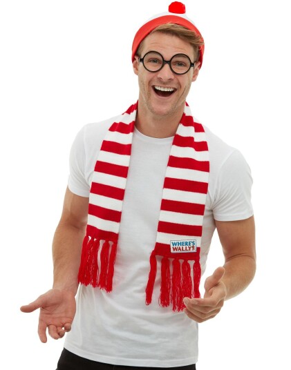Where’s Wally? Kostymesett med Hatt Skjerf og Briller