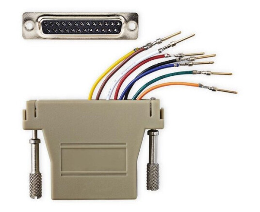 Nedis Serial adapter | Adapter | D-SUB 25-Pin Hun | RJ45 Hun | Nikkel belagt | Elfenben | Boks