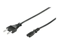 MicroConnect - Strømkabel - Europlug (hann) til IEC 60320 C7 - AC 250 V - 2.5 A - 50 cm - svart