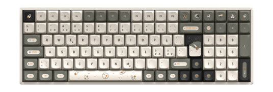 IQUNIX F97 Hitchhiker Wireless-RGB Cherry Red - Gamingtastatur - Nordisk - Grå