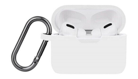 North Airpods Pro Beskyttelsesveske Silikon Karabinkrok Hvit