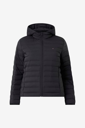Tommy Hilfiger Curve   Jakke Crv Stretch Nylon LW Down Jacket   Sølv