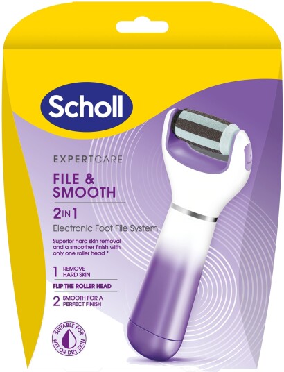 Scholl 2-i-1 Glatt Elektronisk Fotpleiesystem - 1 Stk