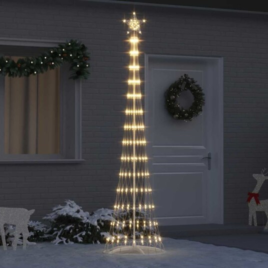  LED juletre med 290 LED Varmhvit 70 x 70 x 250 cm Metall