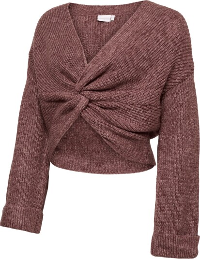 Mamalicious Mlsvala L/S Crop Knit Top Noos - Pink - L