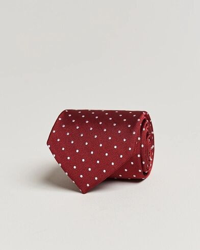 Amanda Christensen Dot Classic Tie 8 cm Wine/White