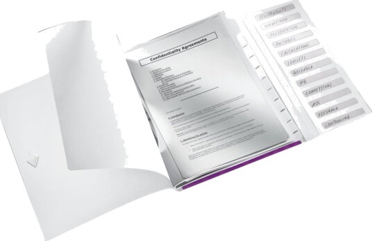 Leitz Wow Klassifikasjonsmappe 12 Rom 12 Deler For A4 210 X 297 Mm Kapasitet: 200 Ark Med Fliker Metallisk Purpur